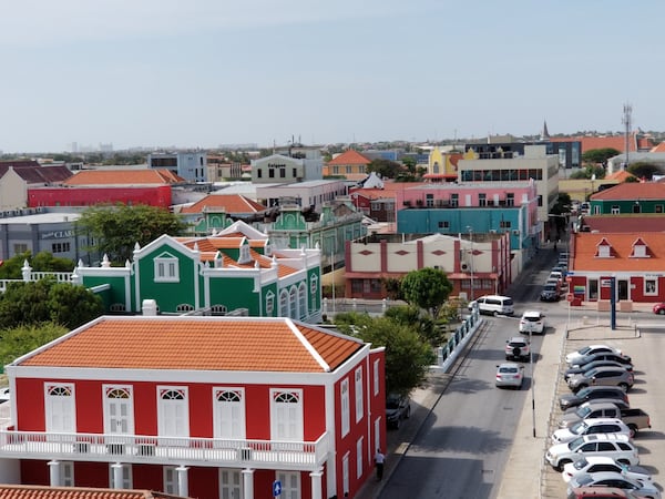 From the top of Fort Zoutman in Oranjestad, Aruba, visitors can enjoy a view of colorful Dutch architecture. CONTRIBUTED BY WESLEY K.H. TEO