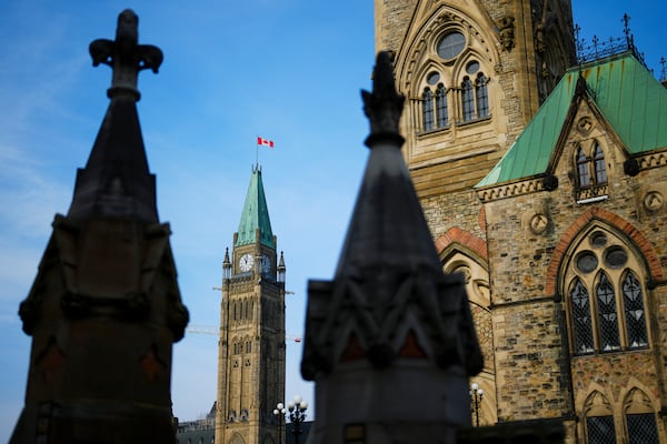 FILE - The Canada Flag flies atop the Peace Tower on Parliament Hill in Ottawa on Oct. 30, 2024. (Sean Kilpatrick/The Canadian Press via AP, File)