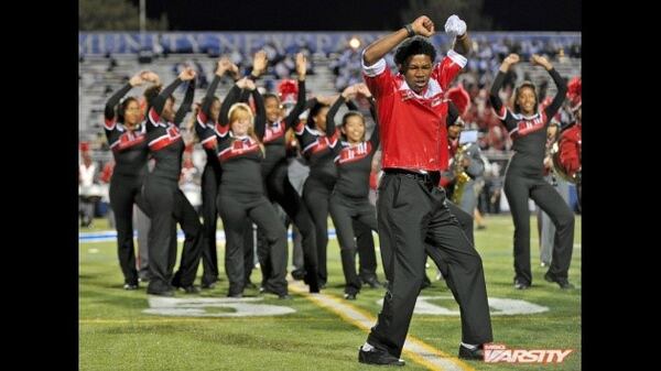 Kevin Jackman performs with the Amityville Memorial High School marching band. (Courtesy of Kevin Jackman)