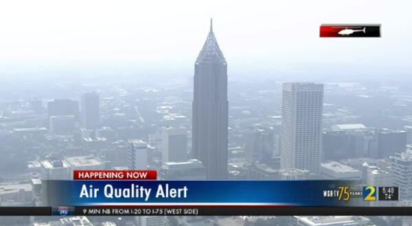 Canadian wildfire smoke drapes over Atlanta on July 17, 2023.