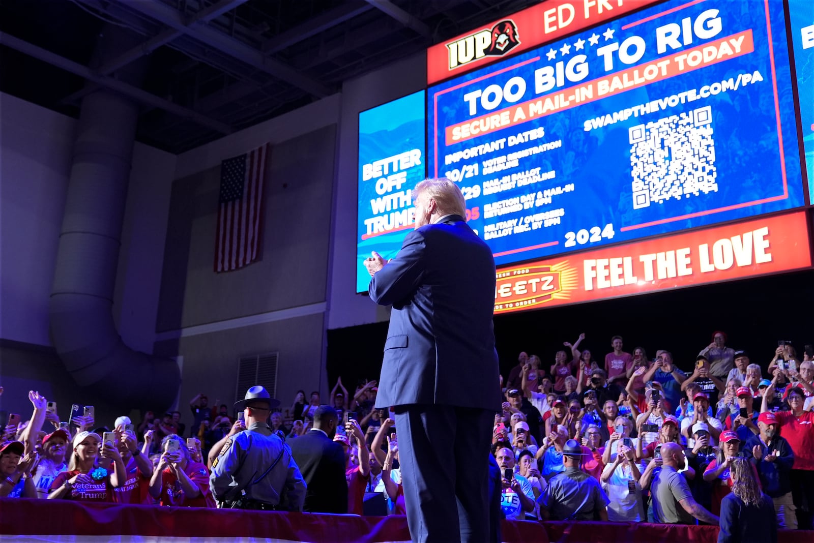 Former President Donald Trump, the Republican presidential nominee, devoted years to falsely ridiculing absentee and early voting as a vehicle for widespread fraud and deceit. Now, his campaign is urging Republicans to “make your plan to vote” and turn out for early voting.  (AP Photo/Alex Brandon)