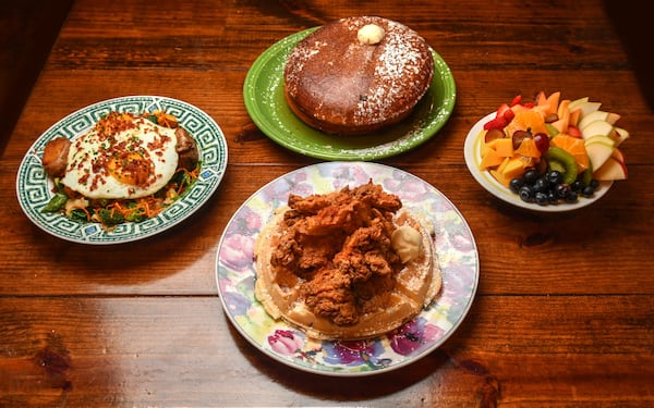 Menu favorites include Market hash, buttermilk pancakes, chicken and waffle and a fruit cup. CHRIS HUNT FOR THE ATLANTA JOURNAL-CONSTITUTION)