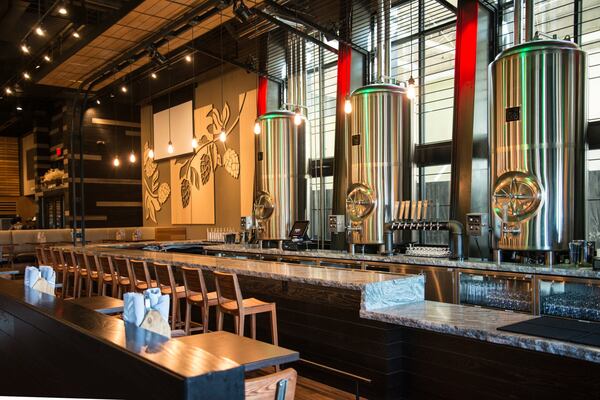  New Realm Brewing bar and serving tanks. Photo credit- Mia Yakel