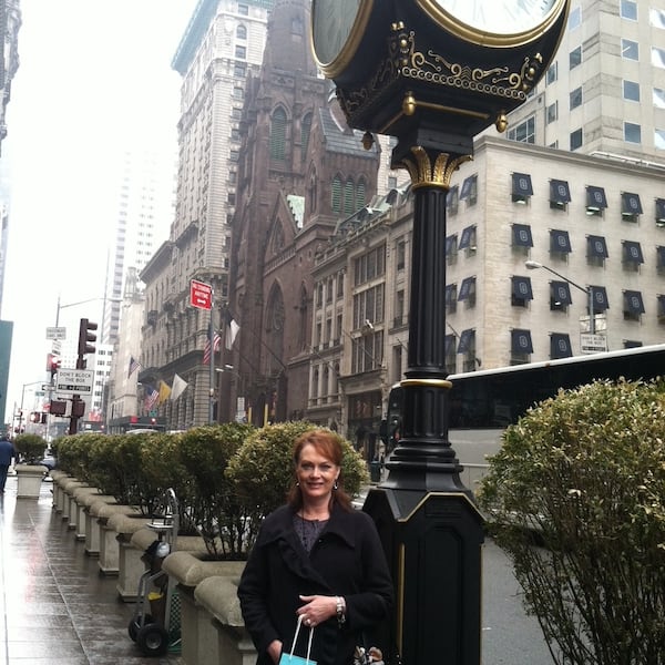 Donna Thomas outside of Tiffany's in New York City. Photo courtesy of Meagan Jolley