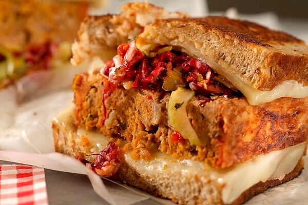 Grilled Cheese and Meatloaf sandwich. (Kirk McKoy/Los Angeles Times/TNS)