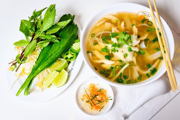 No. 18 Fat Noodle with shredded chicken is for Pho Ga Tony Tony diners who want to keep it simple. CONTRIBUTED BY HENRI HOLLIS