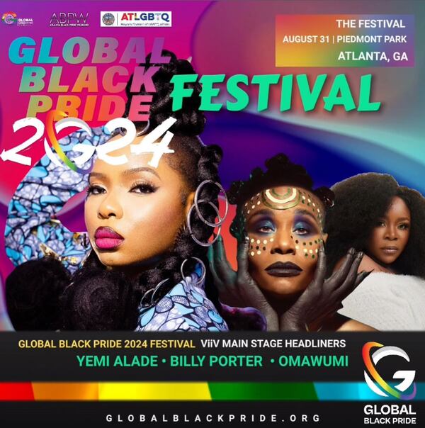 Yemi Alade, Billy Porter and Omawumi will headline the Global Black Pride Festival on Aug. 31, 2024 in Piedmont Park. Handout.