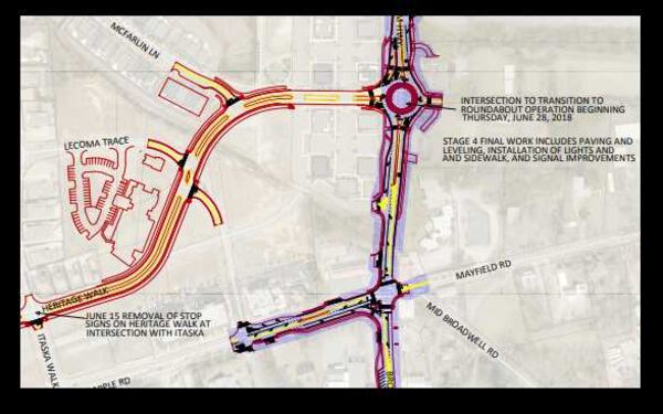 A map of the project in Milton connecting Crabapple Road to Birmingham Highway.