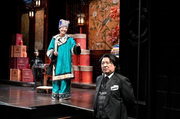 Keiko Agena, left, and Rex Lee as her caretaker and interpreter, in "The Chinese Lady."