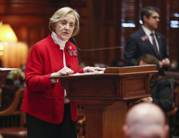 Sharon Cooper, R-Marietta, is lead sponsor of a House bill that would tighten regulation of assisted living communities and large personal care homes for the protection of elderly residents. The bill passed the House in February and is expected to be taken up when the session starts again in June. (PHOTO: Bob Andres/robert.andres@ajc.com)