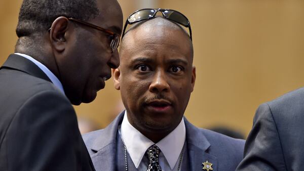 For file use anytime. Clayton County Sheriff Victor Hill talk at Clayton County's Annual State of the County Address Wednesday March 30, 2016 at the Clayton State University Student Activities Center. BRANT SANDERLIN/ AJC FILE