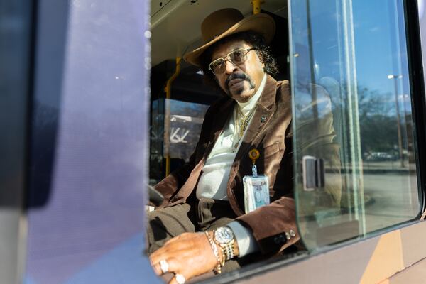 Coy Dumas Jr., who drove for MARTA for 51 years, poses for a portrait at West Lake Station in Atlanta on Tuesday, Dec. 19, 2023. (Arvin Temkar / arvin.temkar@ajc.com)