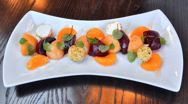 Young Beets, pistachio, mandarin orange, goat cheese.  (Contributed by Chris Hunt Photography)