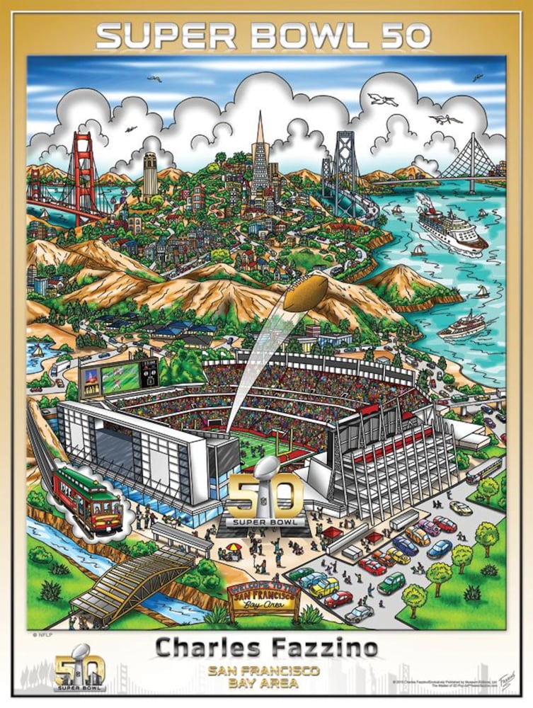 Fazzino 's Super Bowl posters