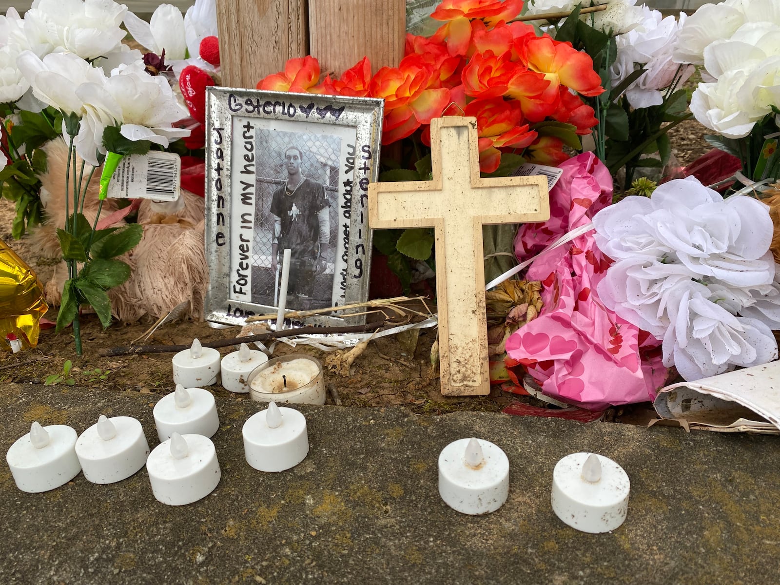 A memorial to Jatonne Sterling, a Clark Atlanta University student who was fatally shot in 2023, was constructed in the parking lot near campus where the incident took place.