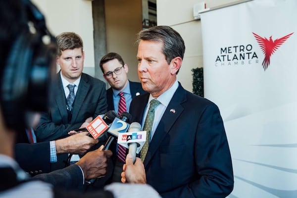 Greg Bluestein with Gov. Brian Kemp