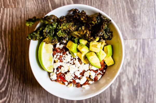 Roasted Kale and Black Bean Burrito Bowls. CONTRIBUTED BY HENRI HOLLIS