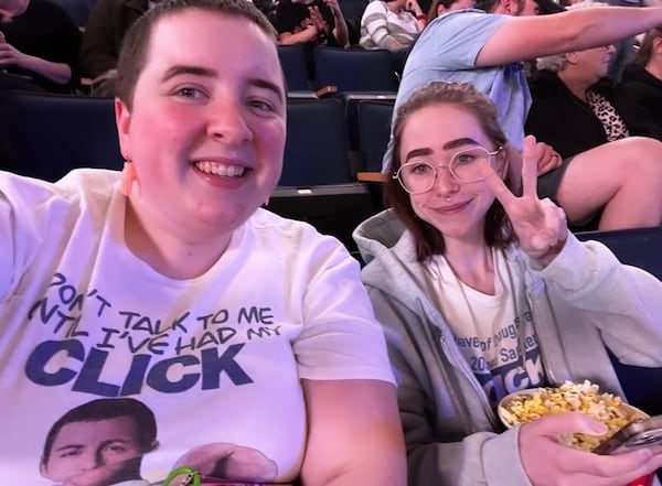 Katie Harris, 25, posed for a selfie with her sister, Maddie, 22.