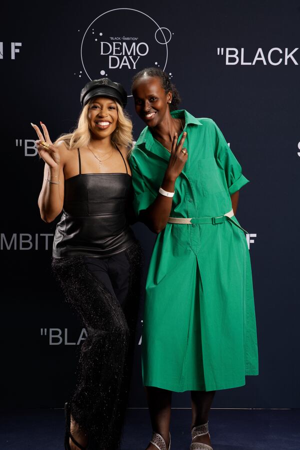 Brianna Arps (left), founder and CEO of fragrance brand Moodeaux, and Haweya Mohamed (right), co-founder of The Colors, an agency specializing in the  multicultural beauty market, at the 2024 Black Ambition Paris Demo Day.

CREDIT: Brianna Arps and Baobab Studios