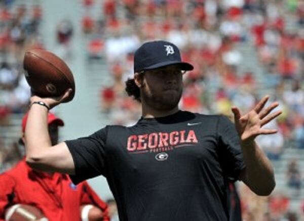 This would meet Iron Mike's standards of hat placement. (Brant Sanderlin/AJC)