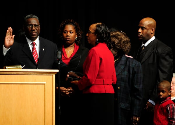 Richard Oden in 2008 became the first Black man to be elected chairman and chief executive of Rockdale County. He led the way as the the former Republican stronghold elected Democrats to every countywide office in 2012. (AJC file)
