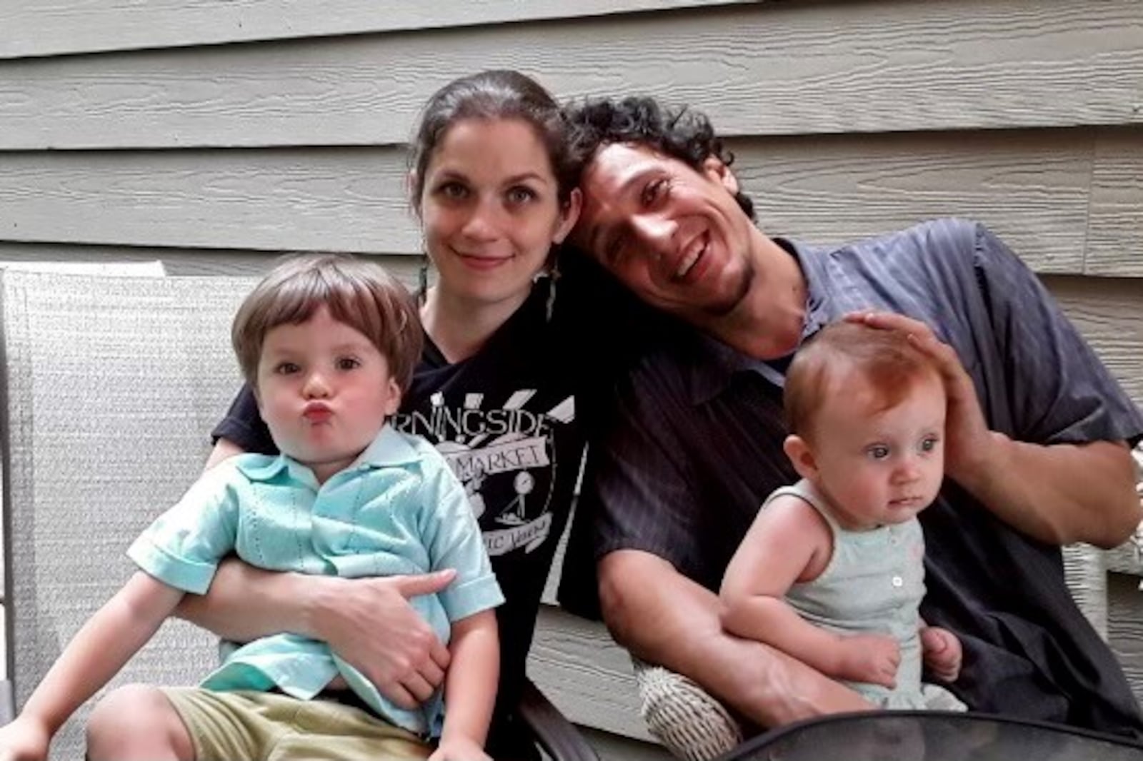 Dale Ralston and Eric Arillo — shown here with son Helio and daughter Lala — own La Calavera Pizza, formerly La Calavera Bakery. Courtesy of La Calavera Pizza