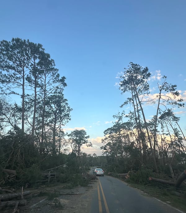 Hurricane Helene damage on Golf Club Road in Douglas in Coffee County.