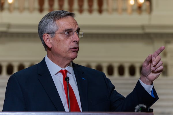 Georgia Secretary of State Brad Raffensperger discusses the results of the midterm elections in Atlanta on Wednesday, November 9, 2022, the day after election day. Raffensperger, a Republican, won his race against Democratic challenger Bee Nguyen. (Arvin Temkar / arvin.temkar@ajc.com)