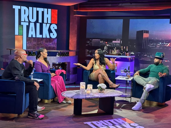 The first episode of Fox Soul's "Truth Talks" being taped Oct. 20 to air on Oct. 21, the debut date, in downtown Atlanta. Episodes will be taped live starting Oct. 28. The panel features Ryan Cameron, Dr. Cheyenne Bryant, Brii Renee and Willie Moore Jr. 