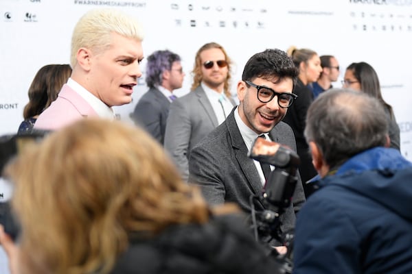 NEW YORK, NEW YORK - MAY 15: Cody Rhodes and Tony Khan of TNTâs All Elite Wrestling attend the WarnerMedia Upfront 2019 arrivals on the red carpet at The Theater at Madison Square Garden on May 15, 2019 in New York City. 602140 (Photo by Mike Coppola/Getty Images for WarnerMedia)