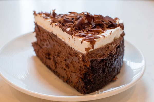 Joy Cafe’s Mississippi Mud Pie is dense, rich and delicious, pairing well with the thought-provoking World War II-era drama “Mudbound.” CONTRIBUTED BY HENRI HOLLIS