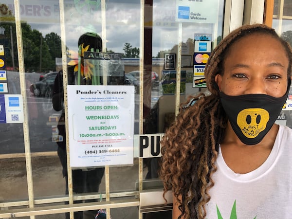 Ingrid Glenn, who had never used Ponder’s before, drove from Buckhead to the Southside to drop off a load of clothes because, “This is about supporting a black business that I do not want to shut down.”