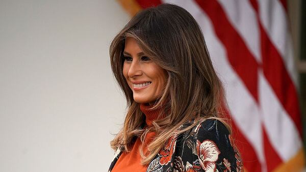 U.S. first lady Melania Trump left West Palm Beach, Florida, after a brief visit.