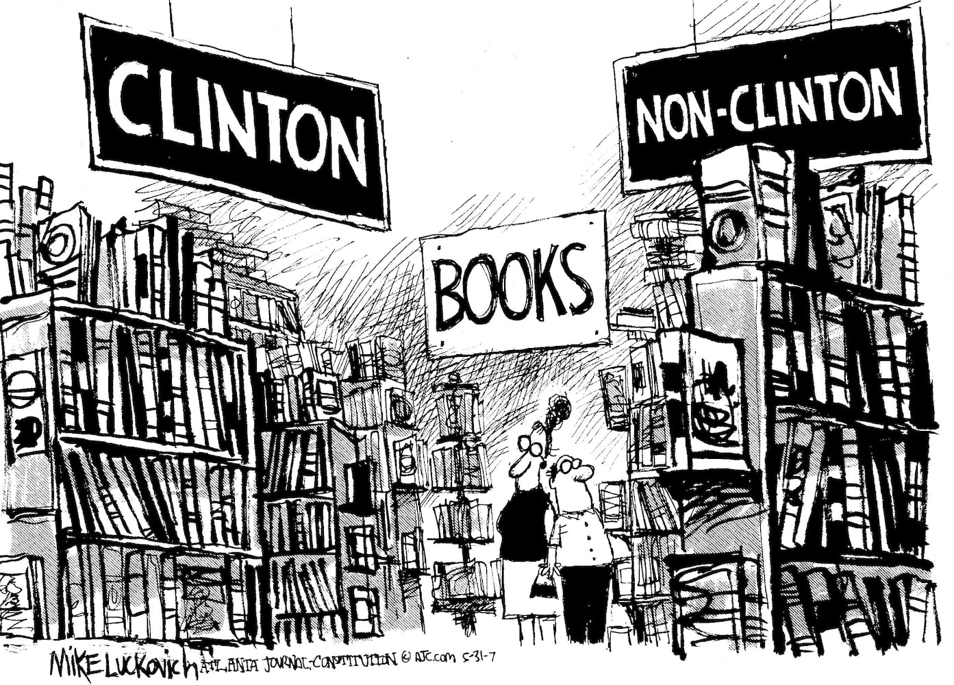 Vintage Hillary Clinton cartoons by AJC's Mike Luckovich