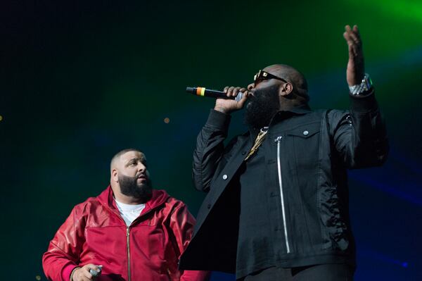  Pals DJ Khaled and Rick Ross. (DAVID BARNES / DAVID.BARNES@AJC.COM)