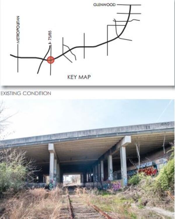 Current conditions of the Beltline section that runs under I-75/85 near University Avenue.