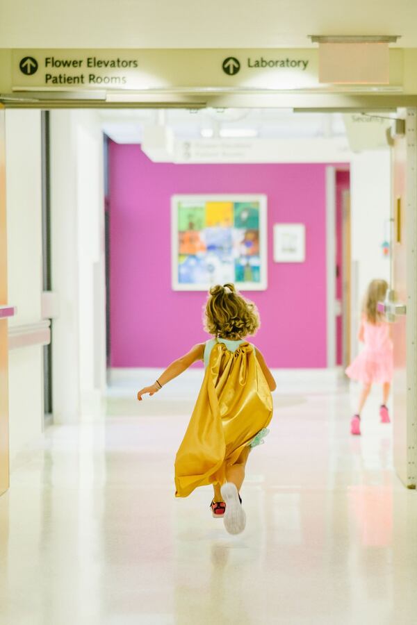 A photo of Six-year-old Hudson Lillystone last year in her cape at Children’s Healthcare of Atlanta for Cape Day. Hudson has battled against acute lymphoblastic leukemia (ALL) at the Aflac Cancer and Blood Disorders Center at Children’s Healthcare of Atlanta She is in remission.PHOTO BY AARON COURY