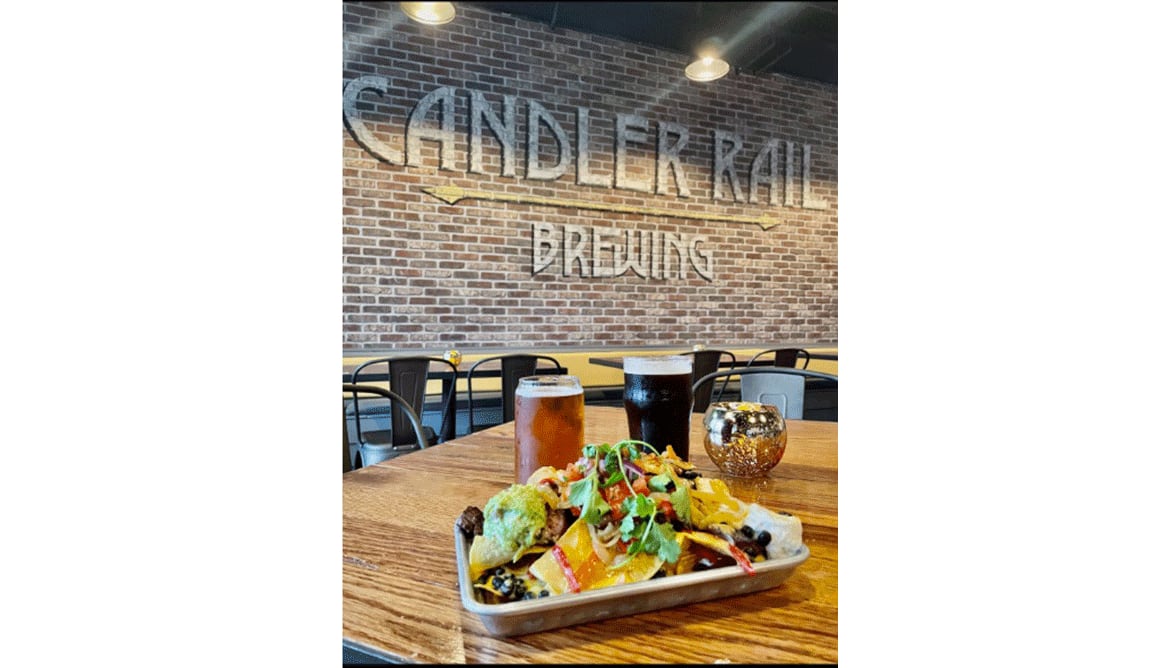 Offerings from the menu of Candler Rail Brewery. / Courtesy of Candler Rail Brewery