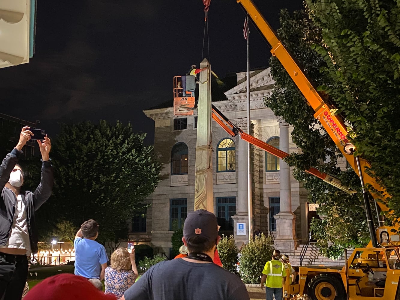 Photos: Confederate monument removed after standing 112 years in DeKalb