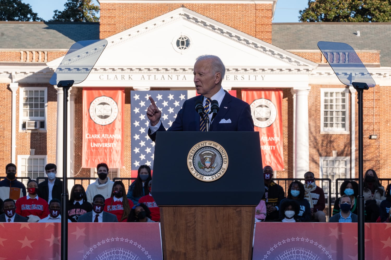 220111-Atlanta-President Joe Biden speaks about voting rights during at Clark Atlanta University on Tuesday, Jan. 11, 2022.  Ben Gray for the Atlanta Journal-Constitution