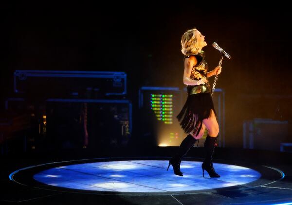 LAS VEGAS, NV - NOVEMBER 26: EDITORS NOTE: Image was processed using digital filters) Singer/songwriter Carrie Underwood performs during a stop of The Storyteller Tour at T-Mobile Arena on November 26, 2016 in Las Vegas, Nevada. (Photo by Ethan Miller/Getty Images)