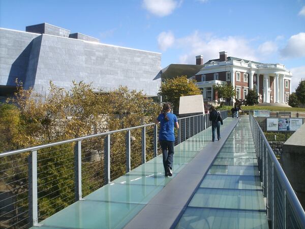 A glass walkway connects downtown to the Hunter Museum of American Art and the charming Bluff View Art District in Chattanooga. Contributed by Blake Guthrie