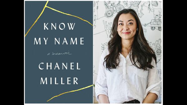 The cover of "Know My Name," left, and author Chanel Miller.