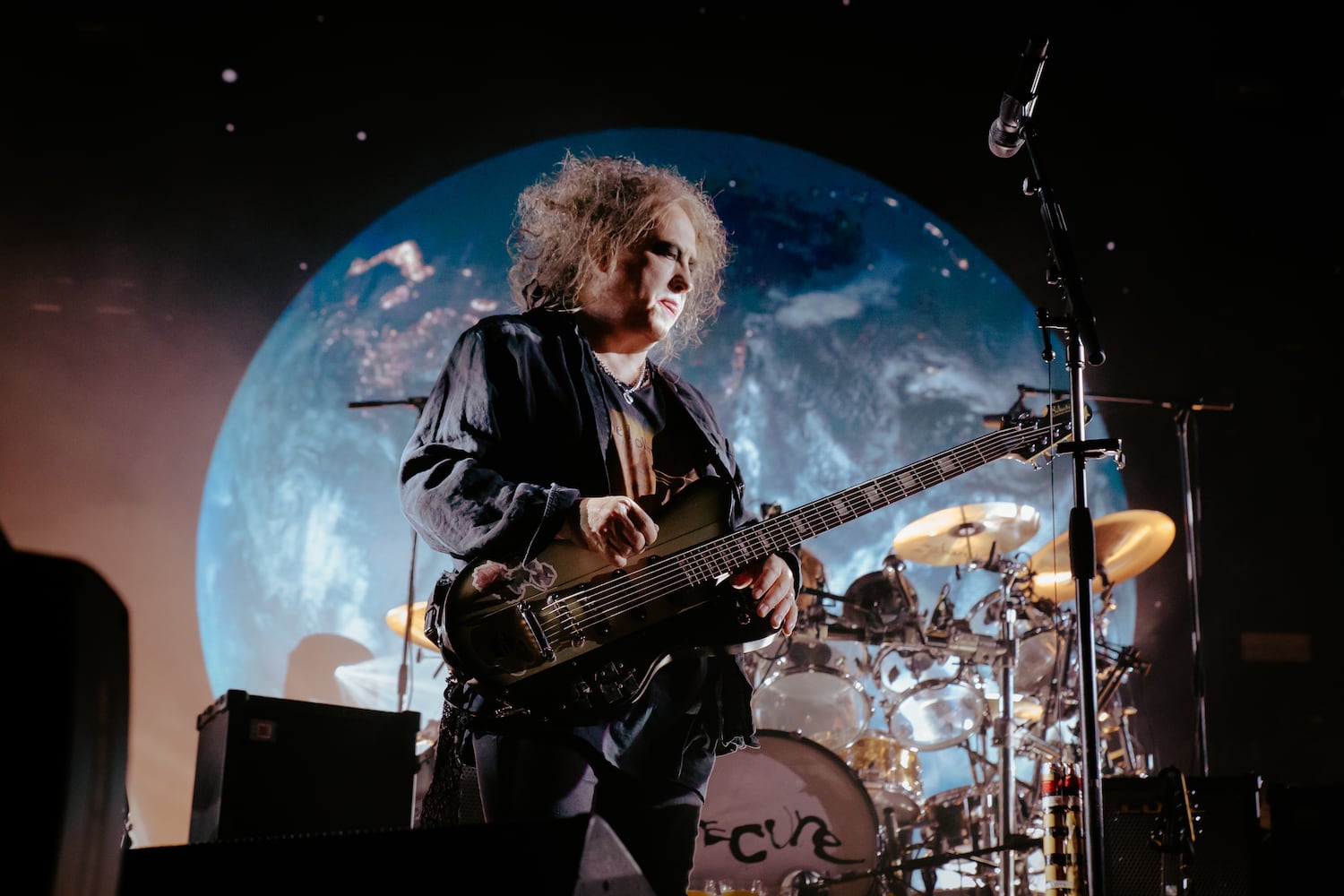 The Cure performs to an excited crowd at the State Farm Arena on June 27, 2023. (Sophie Harris for The Atlanta Journal-Constitution).