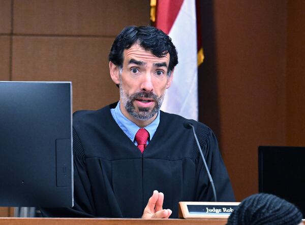 Fulton Superior Court Judge Robert McBurney speaks during a motion hearing at Fulton CountyCourthouse in Atlanta on Friday, July 1, 2022. Fulton Superior Court Judge Robert McBurney at a roughly 90-minute hearing Friday did not come to a final decision about what exactly the District Attorney’s office can ask Lt. Gov. Geoff Duncan, former state Sen. William Ligon of Brunswick and several other unnamed state legislators. But he said that anything related to their conversations with other legislators or motivations are off-limits. (Hyosub Shin / Hyosub.Shin@ajc.com)