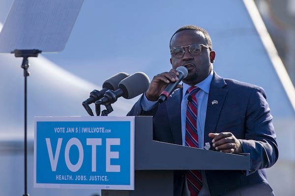 Daniel Blackman, a Democratic candidate for the state Public Service Commission in 2020, called for U.S. Rep. Nikema Williams' ouster as chair of the state party. He added that “we need to broaden our footprint and start thinking outside metro Atlanta." (Alyssa Pointer / Alyssa.Pointer@ajc.com)