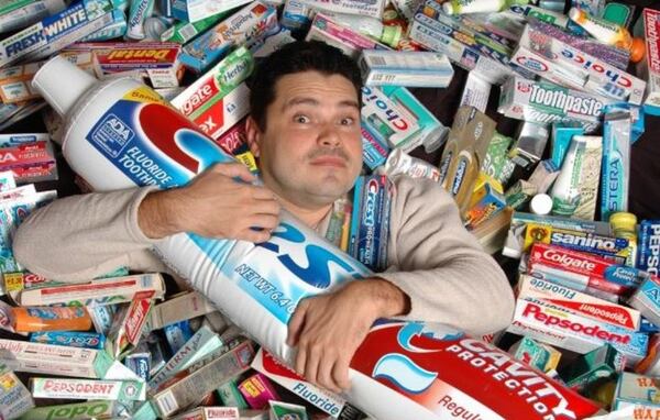 The largest collection of toothpaste tubes is 2,037 and belongs to Val Kolpakov in Alpharetta