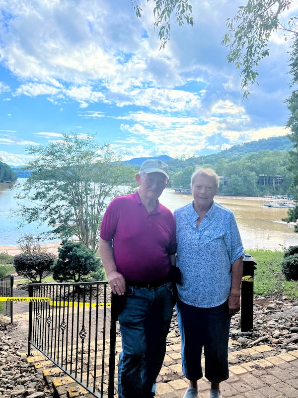 Bob and Judy Jay at Rumbling Bald, Lake Lure.