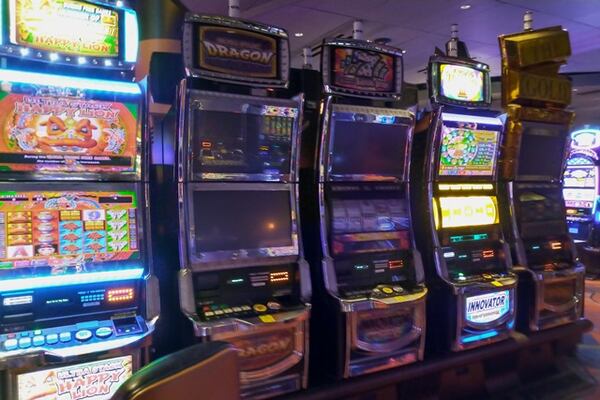 To enforce social distancing, slot machines have been turned off, or chairs have been removed, to provide gamblers with more space. Melissa Ruggieri/Atlanta Journal-Constitution