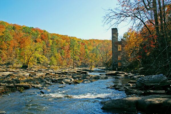 The ruins of the Sweetwater Creek/New Manchester Manufacturing Co. mill are inside Sweetwater Creek State Park, located 18 miles west of downtown Atlanta in Lithia Springs. CONTRIBUTED BY GEORGIA DEPARTMENT OF NATURAL RESOURCES